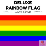 DELUXE RAINBOW GAY PRIDE FLAG Outdoor Banner 150x90cm 3x5ft with Metal Eyelets - Close-Up Angle