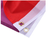 2x DELUXE RAINBOW GAY PRIDE FLAG Outdoor Banner 150x90cm 3x5ft w Metal Eyelets - Side View