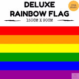 2x DELUXE RAINBOW GAY PRIDE FLAG Outdoor Banner 150x90cm 3x5ft w Metal Eyelets - Side View