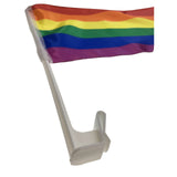 Rainbow Pride Car Flags with Window Clips - 30cm x 45cm for Festivals and Celebrations - 45-Degree Angle