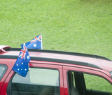 Patriotic Australia Day Car Window Flag with Clip - 30cm x 45cm Size - Top-Down View