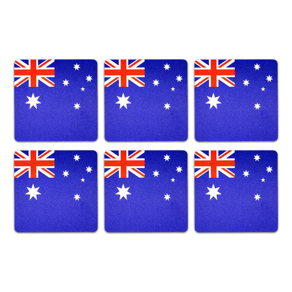 Set of 6 Authentic Australian Flag Drink Coasters - Wine and Beer Holders