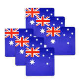 Set of 6 Authentic Australian Flag Drink Coasters - Wine and Beer Holders
