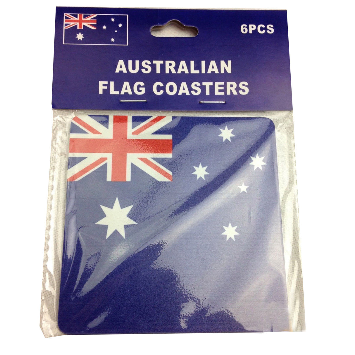 Set of 6 Authentic Australian Flag Drink Coasters - Wine and Beer Holders