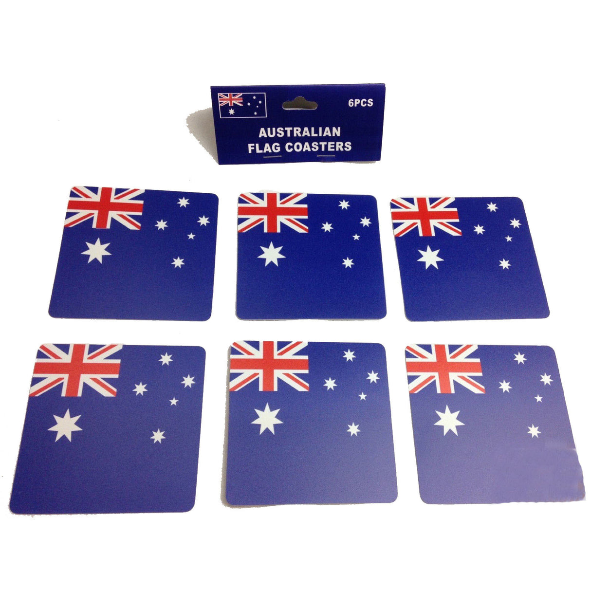 Set of 6 Authentic Australian Flag Drink Coasters - Wine and Beer Holders