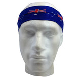 Australia Flag Headband Tennis Cricket Australia Day Aussie Costume in Blue - Top-Down View