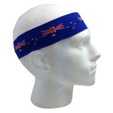 Australia Flag Headband Tennis Cricket Australia Day Aussie Costume in Blue - 45-Degree Angle