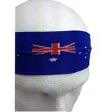 Australia Flag Headband Tennis Cricket Australia Day Aussie Costume in Blue - Low Angle