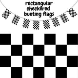 CHECKERED BUNTING FLAG Race Car Chequered Flag Banner Hanging Decoration Rectangular - 3.6 Metres