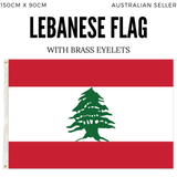 Lebanon Lebanese Country Flag Heavy Duty Outdoor - 150cm x 90cm - Front View