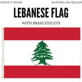 Lebanon Lebanese Country Flag Heavy Duty Outdoor - 150cm x 90cm - Side View
