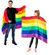 Rainbow Flag Cape Banner Decor Pride Mardi Gras - 150cm x 90cm - Front View