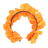 Hawaiian Flower Headband Wreath in Orange – Tropical Luau Costume Accessory - Front View