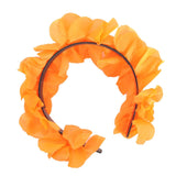 Hawaiian Flower Headband Wreath in Orange – Tropical Luau Costume Accessory - Side View