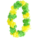 Green & Yellow Hawaiian Lei – Two-Tone Floral Necklace for Luau & Summer Parties Australia Day - Front View