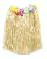 Tropical 40cm Hawaiian Hula Skirt with Grass Flowers and Lei for Adult Costumes