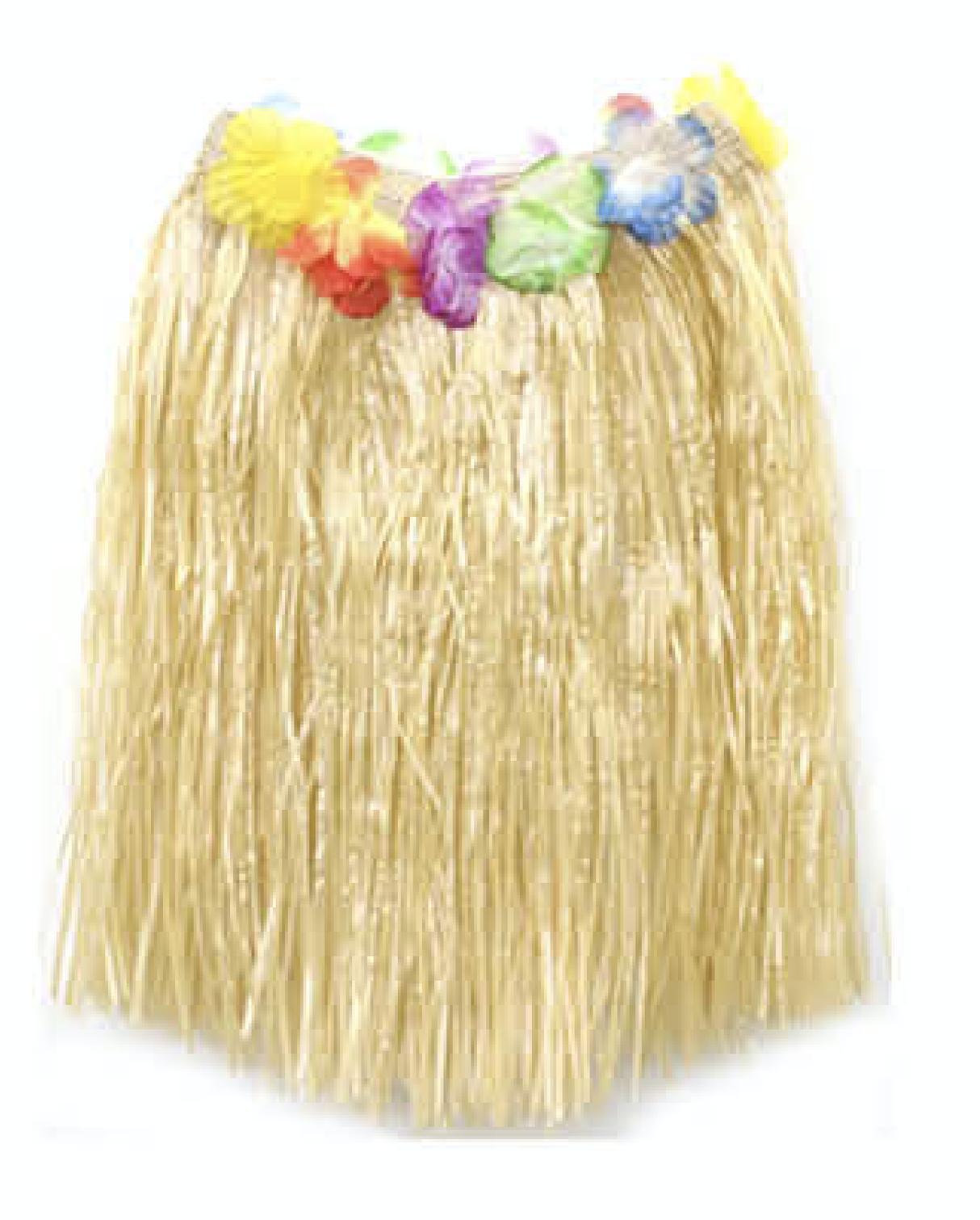 Tropical 40cm Hawaiian Hula Skirt with Grass Flowers and Lei for Adult Costumes