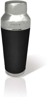 Elegant 700ml Cocktail Shaker Set with Strainer in Silver and Black - Top-Down View
