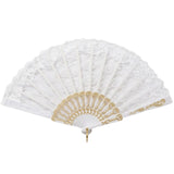 Lace Folding Hand Fan Bridal Wedding Party Spanish Costume Accessory - White