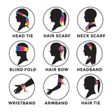Rainbow Long Headband Band Gay Pride Scarf LBGTQ Hair Tie Headband Costume Party - Side View