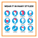 Seamless Tube Bandana Head Scarf Face Cover Mask Gaiter Ski Snow in Red - Top-Down View