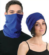 Seamless Tube Bandana Head Scarf Face Cover Mask Gaiter Ski Snow in Royal Blue - Front View