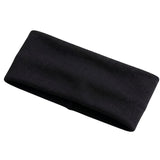 PLAIN HEADBAND Elastic Stretch Sports Yoga Hair Band Unisex 8cm Wide - Black