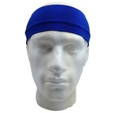 Unisex 8cm Wide Blue Elastic Stretch Yoga Headband - Sweat-Wicking Sports Hairband