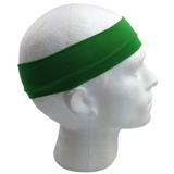 PLAIN HEADBAND Elastic Stretch Sport Yoga Hair Band Unisex 8cm Wide Wrap - Green