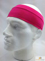 PLAIN HEADBAND Elastic Stretch Sports Yoga Hair Band Unisex 8cm - Hot Pink - Front View