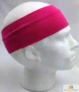 PLAIN HEADBAND Elastic Stretch Sports Yoga Hair Band Unisex 8cm - Hot Pink