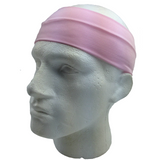 Unisex Soft Pink Elastic Stretch Yoga Headband - 8cm Wide Comfortable Wrap - Rear View
