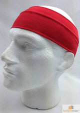 Unisex 8cm Wide Elastic Sports Headband - Red Yoga Hair Wrap for Active Lifestyles - Side View