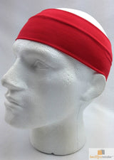 Unisex 8cm Wide Elastic Sports Headband - Red Yoga Hair Wrap for Active Lifestyles - Front View