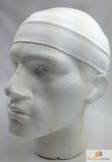 Unisex 8cm Wide Stretchy Sports Headband - White Yoga Hair Band for All - Front View