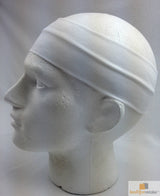Unisex 8cm Wide Stretchy Sports Headband - White Yoga Hair Band for All - Top-Down View
