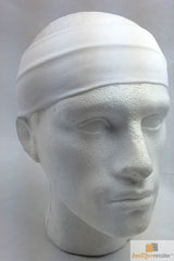 Unisex 8cm Wide Stretchy Sports Headband - White Yoga Hair Band for All - Rear View