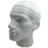 Unisex 8cm Wide Stretchy Sports Headband - White Yoga Hair Band for All - Close-Up Angle