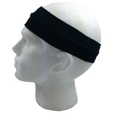 2pc Set Plain Headband Elastic Stretch Sports Yoga Hair Band Unisex Wide Wrap - Side View