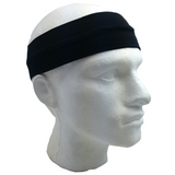 2pc Set Plain Headband Elastic Stretch Sports Yoga Hair Band Unisex Wide Wrap - Top-Down View