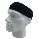2pc Set Plain Headband Elastic Stretch Sports Yoga Hair Band Unisex Wide Wrap - Close-Up Angle