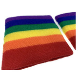 2x RAINBOW WRISTBANDS Gay Lesbian Pride LGBT Mardi Gras Party - Side View