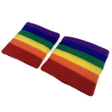 2x RAINBOW WRISTBANDS Gay Lesbian Pride LGBT Mardi Gras Party - 45-Degree Angle