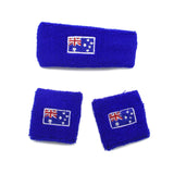 Australia Day Australian Flag Head Hand & Wrist Band Set Sweatband Accessories - Front View