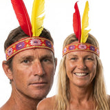 Native American Two Feather Headband Headdress Fancy Dress for Costume Party - Front View
