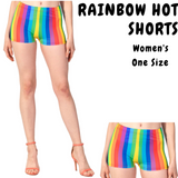 Womens RAINBOW SHORTS Hot LGBT Gay Lesbian Gay Pride Parade Pants - Side View