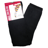 Womens Over Knee Socks Thigh High Stockings Long Stretch - Plain Black - Rear View