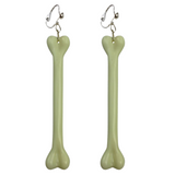 Cave-Inspired Bone Dangle Earrings - Ideal for Costume Parties (9.5cm approx) - Front View