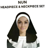 Saintly Sister Costume Kit: Nun Headpiece and Collar for Themed Events - Front View
