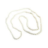 Long Faux Pearl Necklace – 1920s Flapper Costume Accessory or Vintage-Inspired Look - Front View